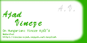 ajad vincze business card